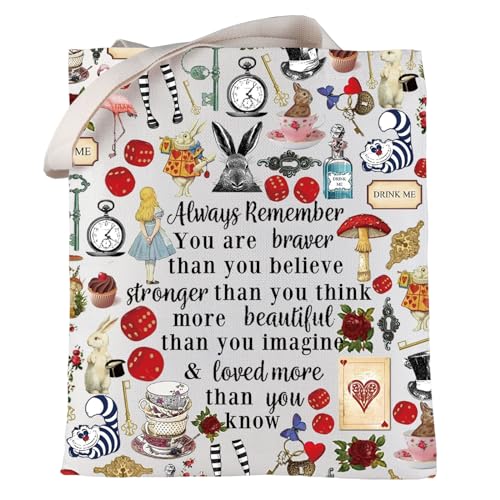 LEVLO Alice Movie Kosmetiktasche mit Reißverschluss für Damen, Mädchen, Alice You Are Braver Stronger Smarter Than You Think, Always Alice-Tragetasche, Large von LEVLO