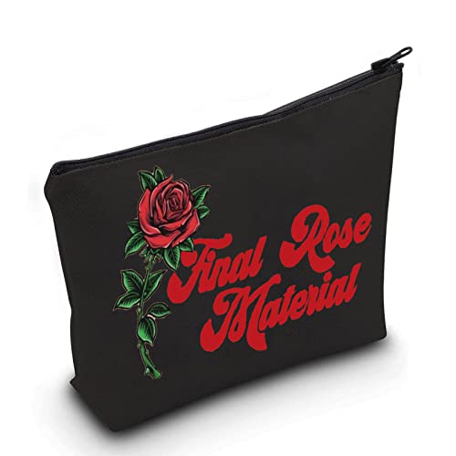 LEVLO Bachelor Fans Kosmetik Make Up Tasche Bachelor TV Show Inspired Gift Final Rose Material Bachelor Make-up Reißverschluss Tasche für Frauen Mädchen, Final Rose Black, Kosmetiktasche von LEVLO