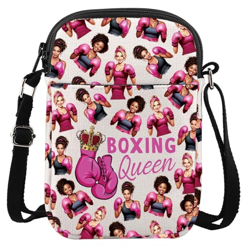 LEVLO Boxing Queen Crossbody Bag Boxer Souvenir Geschenk Boxen Queen Umhängetasche Boxtrainer Merchandise, Boxing Queen Cbag von LEVLO