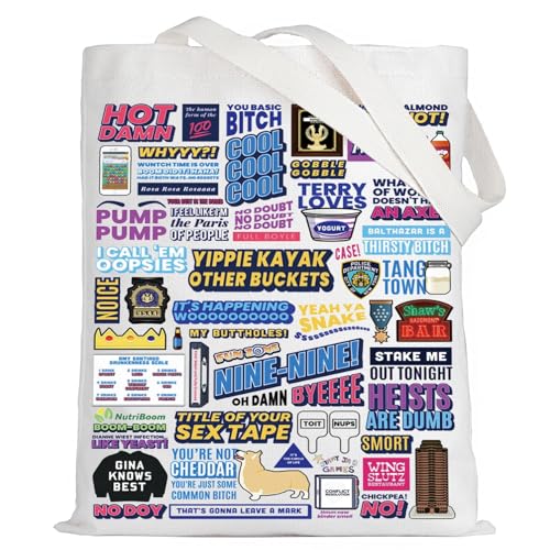 LEVLO Brooklyn 99 Zitat Canvas Tote Bag TV Show Inspired Gift Brooklyn Theme Shoulder Bag Brooklyn Merchandise, Brooklyn 99 Tragetasche, Large von LEVLO