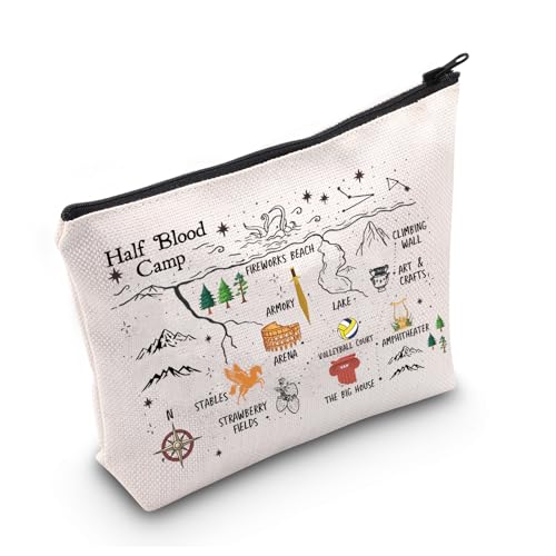 LEVLO Camp Halbblut Lesezeichen Lesezeichen Kosmetiktasche Neuartige Fans Pegasus Make-up-Tasche für Frauen, Half Blood Camp, Täglich von LEVLO
