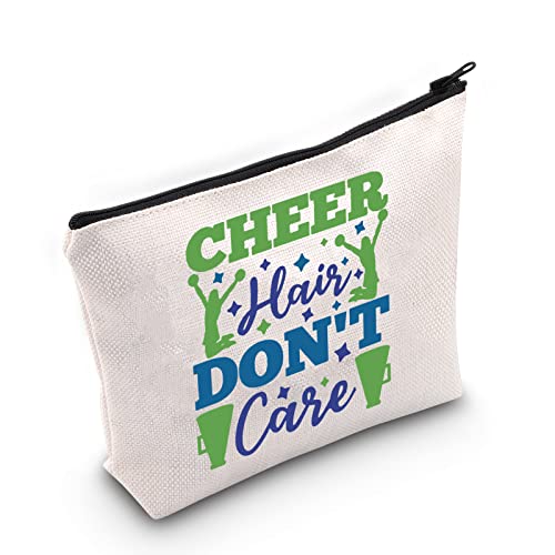 LEVLO Cheer Mädchen Kosmetiktasche Cheerleader Geschenk Cheer Hair Don't Care Make-up Reißverschluss Tasche für Frauen Mädchen, Cheer Hair Don't Care von LEVLO