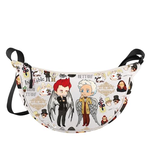 LEVLO Crowly & Aziraphale Umhängetasche Omens TV Show Fans Geschenk unaussprechlich Ehemänner Umhängetasche Angel & Demon TV Show Merch, Ineffable Jz Bag von LEVLO