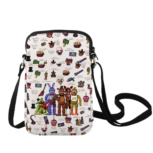 LEVLO Freddy Bear Umhängetasche Horrorfilm Freddy-Fans Geschenk Freddy Fazbear's Pizza Bear Umhängetasche Foxy The Mangle Merch, Freddy Bear C Bag von LEVLO