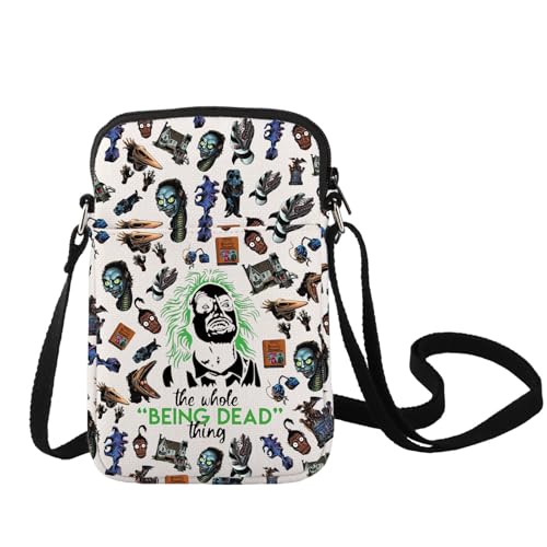 LEVLO Ghost & Lydia Deetz Crossbody Bag Adam & Barbara Fans Geschenk Horror Movie Juice Lydia Umhängetasche Ghost Merch, Being Dead C Bag von LEVLO