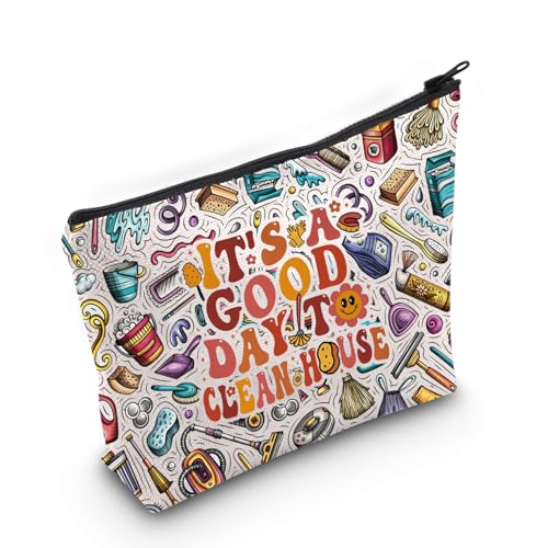 LEVLO Housekeeper Make-up-Tasche, Geschenk für Damen, mit Aufschrift "It's A Good Day To Clean Houses Cleaning Worker", Reißverschluss, Hausreiniger, Merchandise, Zum Reinigen von Häusern, von LEVLO