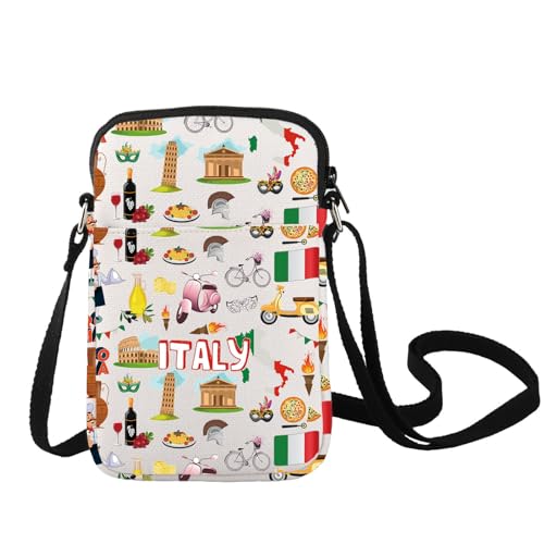 LEVLO Italien Reise Crossbody Bag Rom Souvenir Geschenk Pisa Tower Umhängetasche Italien Urlaub Sling Bag für Reisende, Italien C Bag von LEVLO
