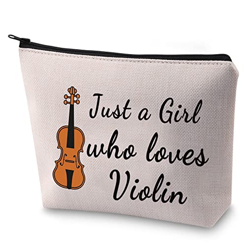 LEVLO Kosmetiktasche für Violinisten, Geige, Spieler, Geschenk für Musiker, Girl Who Loves Violin von LEVLO