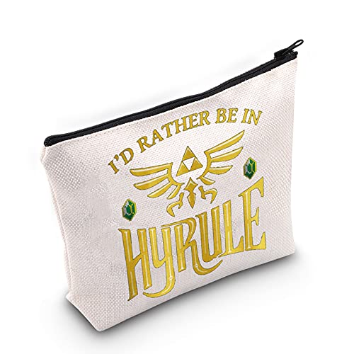 LEVLO Fans Kosmetiktasche inspiriert Geschenk I'd Rather Be In Hyrule Make-up-Tasche mit Reißverschluss für Frauen und Mädchen, Be In Hyrule von LEVLO