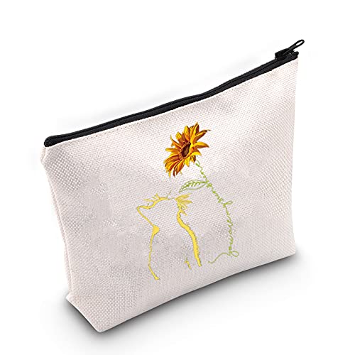 LEVLO Lustige Kosmetiktasche für Katzenliebhaber, Geschenke Katze, You Are My Sunshine, Make-up-Tasche mit Reißverschluss für Frauen, Mädchen, Teenager, Cat Sunshine, Large, Make-up-Tasche von LEVLO