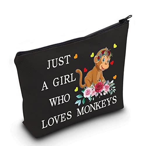 LEVLO Lustige Kosmetiktasche mit Affenmotiv, Tierliebhaber, Geschenk für Mädchen, die Affen liebt, Make-up-Tasche mit Reißverschluss, Geschenk für Frauen und Mädchen, von LEVLO