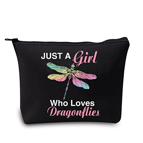 LEVLO Lustige Kosmetiktasche mit Libellen-Motiv, Tierliebhaber, Geschenk für Mädchen, das Libellen liebt, Make-up-Tasche mit Reißverschluss, Libellen-Liebhaber, Geschenk für Frauen und Mädchen von LEVLO