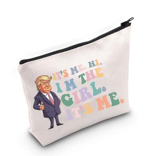 LEVLO Lustige Trump-Kosmetiktasche für Trump-Fans, Geschenk "It's Me Hi I'm The Trump Girl It's Me Trump" Kulturbeutel Trump 2024 Merchandise, I'm The Trump LT, Tragetasche von LEVLO