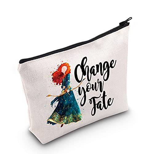 LEVLO Merida Brave Kosmetiktasche, Merida-Fans, Geschenk, Chase Your Fate, Merida, Make-up-Tasche mit Reißverschluss für Frauen und Mädchen, Chase Your Fate, von LEVLO