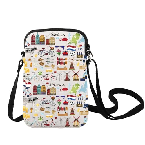 LEVLO Netherlands Crossbody Bag Holland Travel Souvenir Gift Netherlands Vacation Shoulder Bag Netherlands Trip Merch, Niederlande C Bag von LEVLO