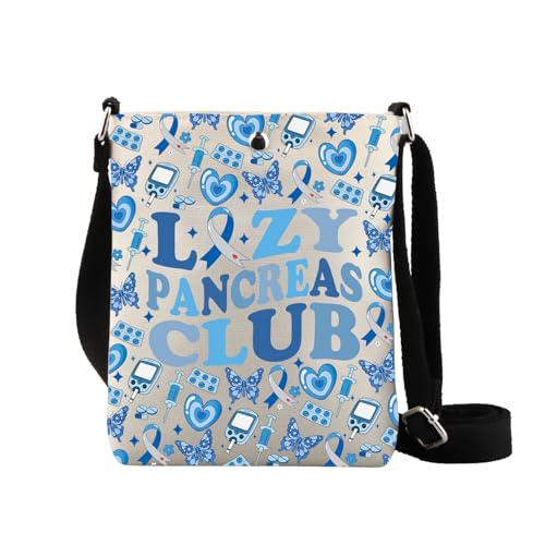 LEVLO Pancreas Club Insulin Handtasche Diabetiker Typ 1 Typ 2 Diabetiker Medizinische Geldbörse Schultertasche Diabetes Bewusstsein Geschenk, Lzy Cb2, large von LEVLO