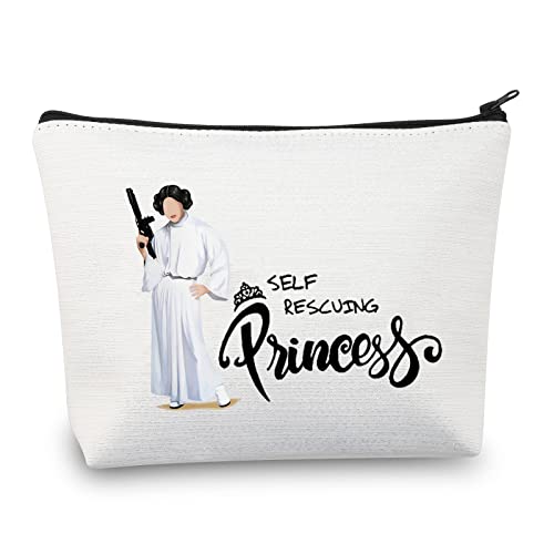 LEVLO Prinzessin Leia Kosmetiktasche Leia Fans Geschenk Selbstrettung Prinzessin Make-up Reißverschluss Tasche für Frauen Mädchen, Selbstrettend von LEVLO