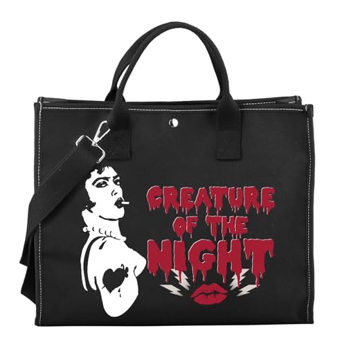 LEVLO Rocky Horror Tote Bag - Picture Show Geschenk für Fans - Horror-Film-Thema - Creature of the Night - Große Tasche 2uk von LEVLO