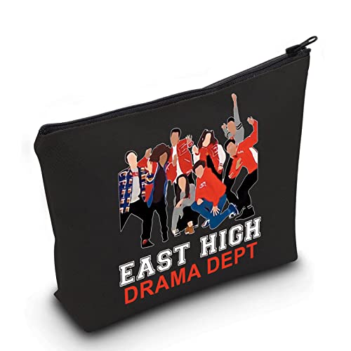 LEVLO Schul-Musiktheater-Figuren, Kosmetiktasche, Broadway-Film-Fans, Geschenk, Ost, High Drama, Dept, Make-up-Tasche mit Reißverschluss für Frauen und Mädchen, East High Drama Black, Kosmetiktasche von LEVLO