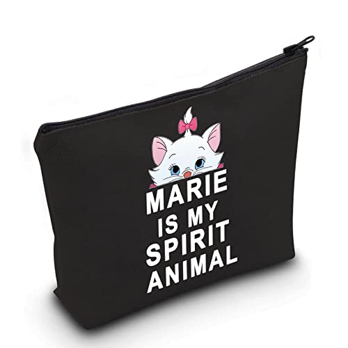 LEVLO The Aristocats Kosmetiktasche mit Reißverschluss, Marie Fans Geschenk Marie Is My Spirit Tier-Make-up-Tasche für Frauen und Mädchen, Marie Spirit Black, Kosmetiktasche von LEVLO