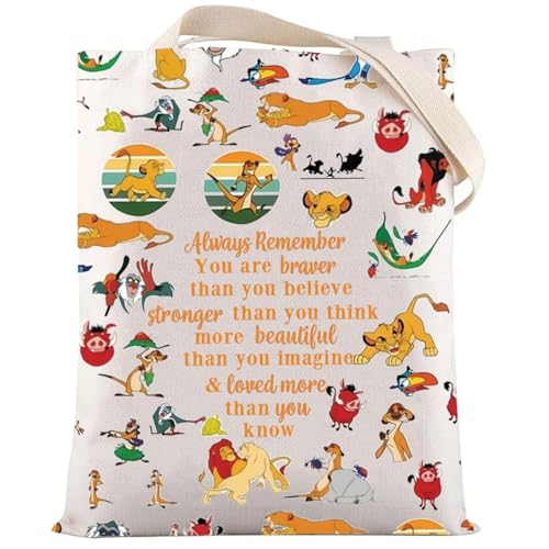LEVLO The Lion Movie Kosmetiktasche mit Löwen-Fans, Geschenk "You Are Braver Stronger Smarter Than You Think Lion", mit Reißverschluss für Damen und Mädchen, Lion F Tragetasche, Kosmetiktasche von LEVLO