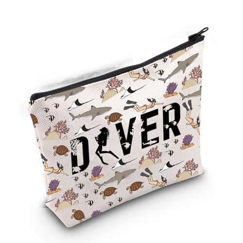 Make-up-Tasche für Taucher, Geschenk für Taucher, Geschenke für Frauen, Schwimmliebhaber, Geschenk, Tauchen, Reißverschluss-Tasche, Diver 3UK, modisch von LEVLO