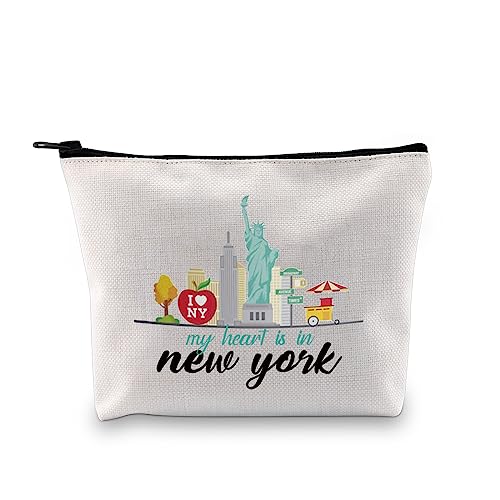 New York City Make-up-Tasche New York Girls Trip Gifts NYC Urlaub Geschenk NYC Reisetasche New York Themed Geschenke NYC Kosmetiktasche, Mein Herz ist in New York Ku, modisch von LEVLO