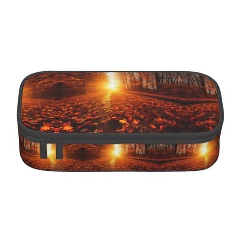 LEVNDIEJ Federmäppchen mit Vögeln, Herbstdruck, großes Fassungsvermögen, Stifteetui, Organizer, für College, Arbeit, Reisen von LEVNDIEJ