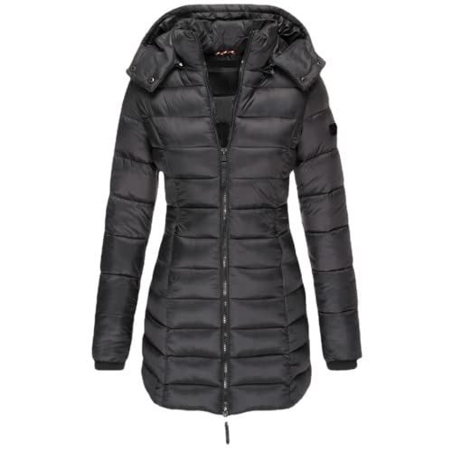 LEXAHO Damen Winter Jacke Winterjacke Mantel Outdoor Baumwoll Damenjacke,Wattierte Damenjacke,Warme Daunenjacke (Winterjacke 1,2XL) von LEXAHO