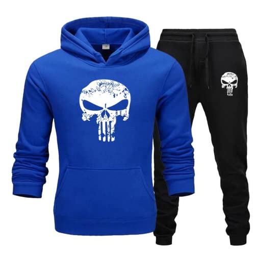 LEXAHO Unisex Totenkopf Jogginganzug Trainingsanzug Herren Kapuzenpullover Pullover Jogger Unisex Set Skull Jogginganzug 3D Pullover+Hose (Sportanzug 7,L) von LEXAHO