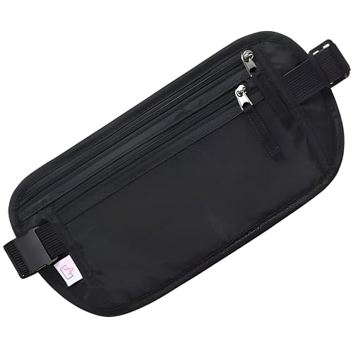 LEXICANMHS Flache Bauchtasche diebstahlsicher mit RFID für Damen und Herren, Reise Versteckbarer Geldgürtel Money Belt, Bauchtasche flach unter Kleidung, Anti Diebstahl Tasche zum Joggen & Reisen von LEXICANMHS