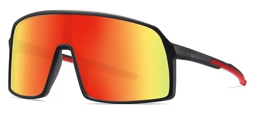 LEXICANMHS Sportbrille Herren Damen,Leicht TR90 Fahrradbrille – UV400 Schutz, Polarisiert, Für MTB/Rennrad, Laufen – Mit Etui, Brillentasche & Reinigungstuch (Orange) von LEXICANMHS
