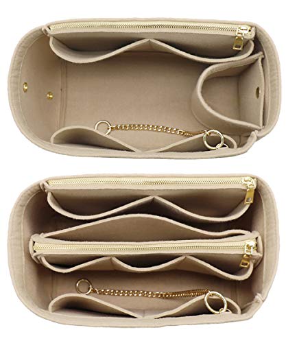 3-in-1 Filz-Geldbörsen-Organizer, Tasche in Tasche mit Flaschenhalter, A-beige, Large von LEXSION