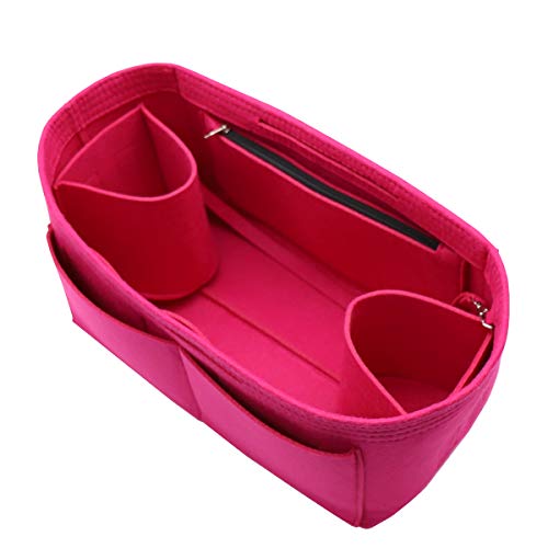 Handtascheneinsatz/Organizer aus Filz, Reißverschluss-Taschenbeutel, Tasche-in-der-Tasche, Flaschenhalterung mit wasserdichter Tasche, Rot (rosig), Large von LEXSION