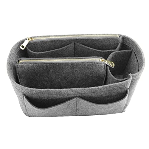 Filztasche Organizer mit Reißverschluss Tasche Tote Shaper Fit Speedy Neverfull, Grau (B-Grau), X-Large von LEXSION