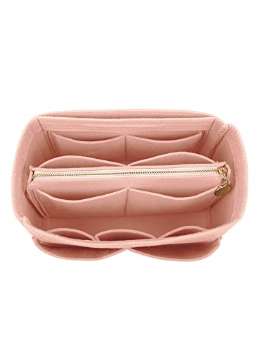 Organisatorischer Tascheineinsatz aus Filz mit Reißverschluss, passend für Speedy-Neverfull-Tasche, Taschenformer, Pink (rose), Large von LEXSION