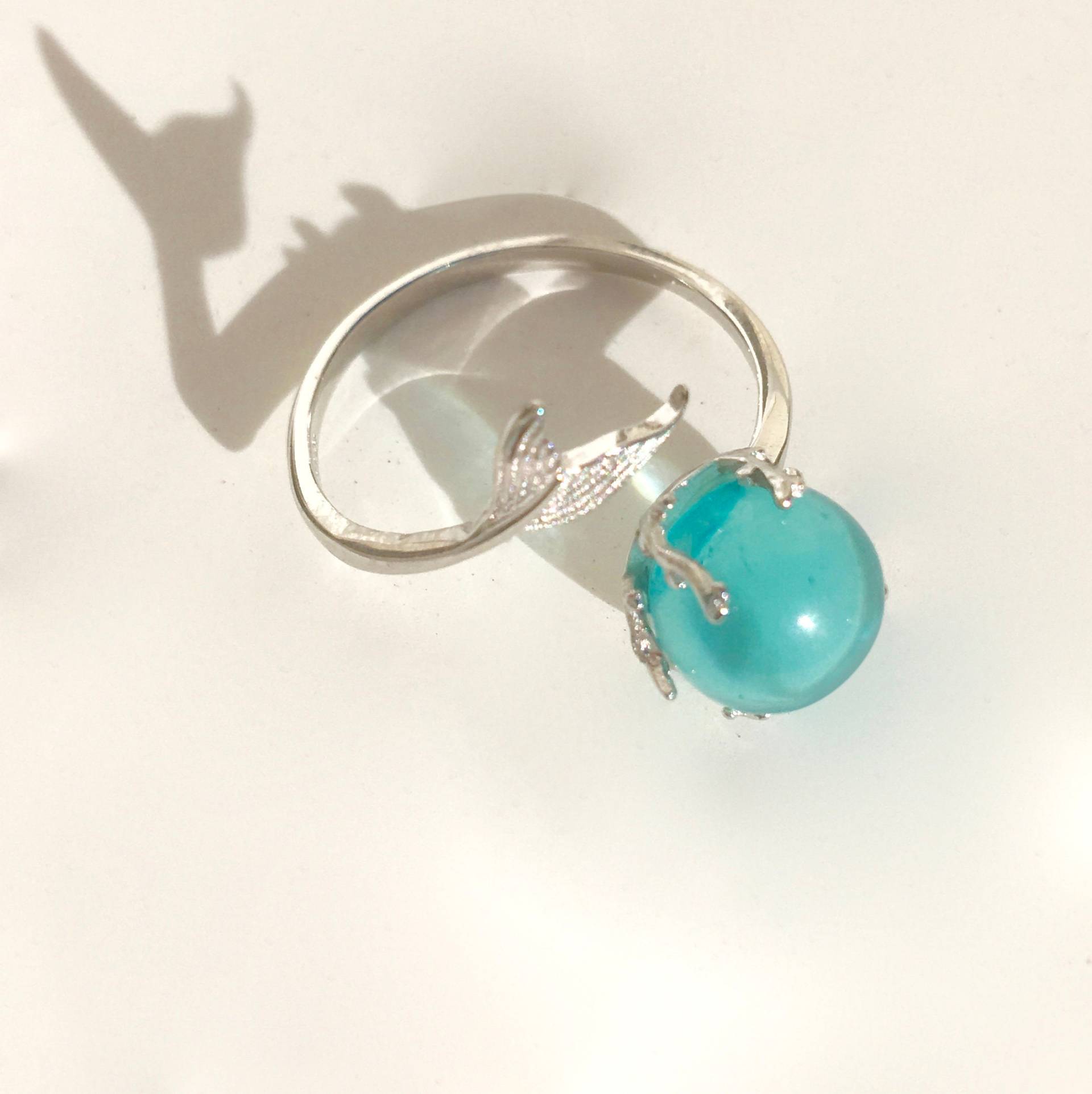 Meerjungfrau Träne Blauen Ozean Farbe Set Mit Ring Und Kette Meerjungfrau Träne Blauen Ozean Farbe Set Mit Ring Und Kette von LEYENDAonline