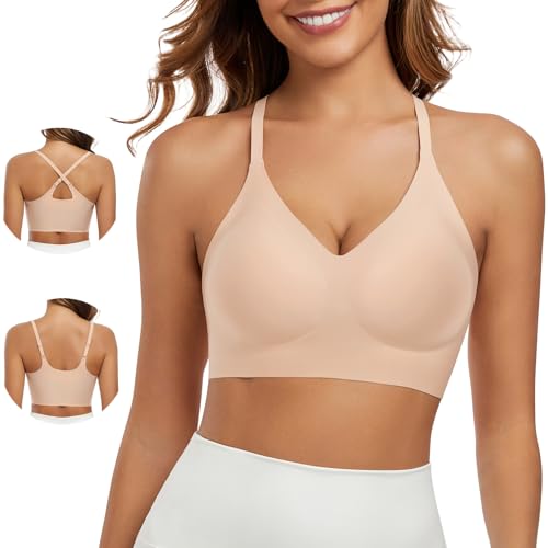 LEYSHE Seamless BH Ohne Bügel Damen Gepolstert Bralette Bequemer Soft BH Bügelloser Bustier Damen Komfort Tshirt BH,Beige,M LEYSHE Seamless BH Ohne Bügel Damen Gepolstert Bralette Bequemer Soft BH Bügelloser Bustier Damen Komfort Tshirt BH,Beige,M von LEYSHE