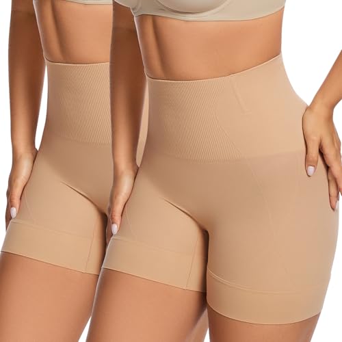 LEYSHE Shapewear Damen Bauchweg Hohe Taille Shaping Miederhose Shorts Nahtlose UnterwäSche Anti-Chafing Miederpants Stark Formend,FF,XL von LEYSHE