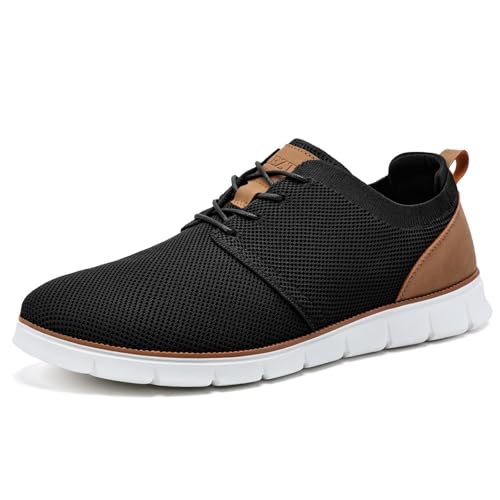 LEZTA Schuhe Herren Anzugschuhe Sneaker Oxfords Business Mesh Stoff Atmungsaktiv Sportschuhe Tennisschuhe Walkingschuhe Komfortabel Schwarz B 42 EU von LEZTA