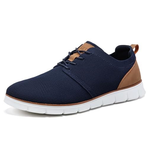 LEZTA Schuhe Herren Anzugschuhe Sneaker Oxfords Business Mesh Stoff Atmungsaktiv Sportschuhe Tennisschuhe Walkingschuhe Komfortabel Tibetisches Blau B 47 EU von LEZTA
