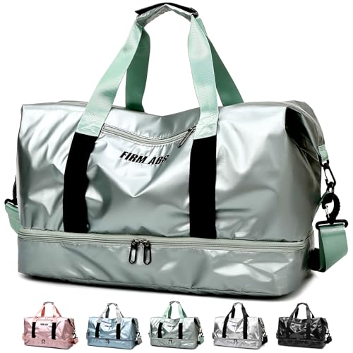 LEcylankEr Sporttasche Damen Herrn Reisetasche mit Schuhfach und Nassfach Wasserdicht Handgepäck Tasche mit Großer Kapazität Gym Bag Weekender für Reise Training Fitness (Grün) von LEcylankEr
