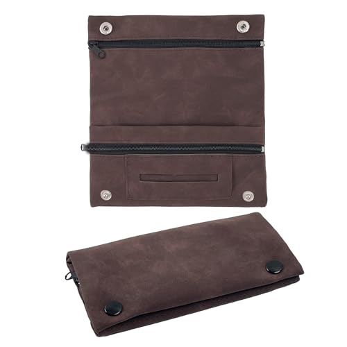LFBEST Tabaktasche Leder,Abaktasche Used Leather Touch Tabakbeutel für Drehtabak,Tabak-Beutel Mit Magnetverschluss - Extra Double-Paper- & Filterfach,Tragbar Tabakbeutel für Drehtabak von LFBEST