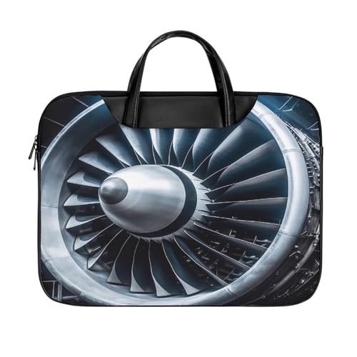 LFDSYEOQ Laptop-Aktentasche aus Leder, Motiv: A Puff In Time Weed Marihuana, 40,6 cm (16 Zoll), Kuriertasche, Computertasche für Büro, Arbeit, Reisen, Jet Engine, 42x32cm von LFDSYEOQ