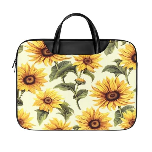 LFDSYEOQ Laptop-Aktentasche aus Leder, Sommer-Sonnenblume, 40,6 cm, Kuriertasche, Computertasche für Büro, Arbeit, Reisen, Sommer Sonnenblume, 42x32cm von LFDSYEOQ