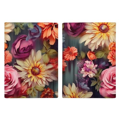 LFDSYEOQ Reisepasshülle aus Leder, Blumenmuster, Reisedokumente, Organizer, Schutz mit Kreditkartenfächern für Damen/Herren, Blumen-Cluster, 20.3x13.8cm von LFDSYEOQ