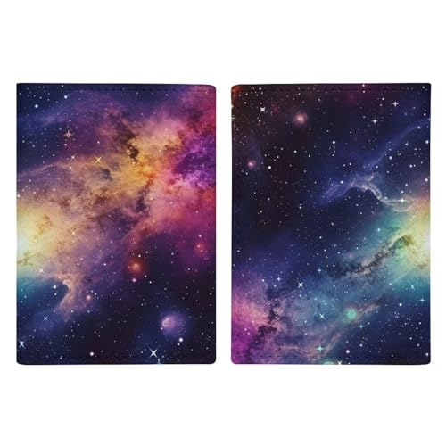 LFDSYEOQ Reisepasshülle aus Leder, Motiv: Galaxie im Universum, Reisedokumente, Organizer, Schutz mit Kreditkartenfächern für Damen/Herren, Galaxie im Universum, 20.3x13.8cm von LFDSYEOQ