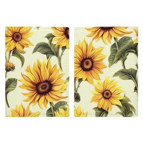 LFDSYEOQ Reisepasshülle aus Leder, Sommer-Sonnenblume, Reisedokumente, Organizer, Schutz mit Kreditkartenfächern für Damen/Herren, Sommer Sonnenblume, 20.3x13.8cm von LFDSYEOQ