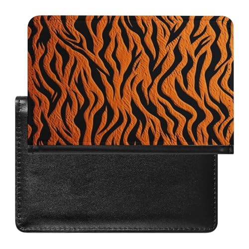 LFDSYEOQ Reisepasshülle aus Polyurethan, Reisedokumente, Organizer mit Kreditkartenfächern, für Damen/Herren, Tiger Stripes Orange, Einheitsgröße, Minimalistisch von LFDSYEOQ