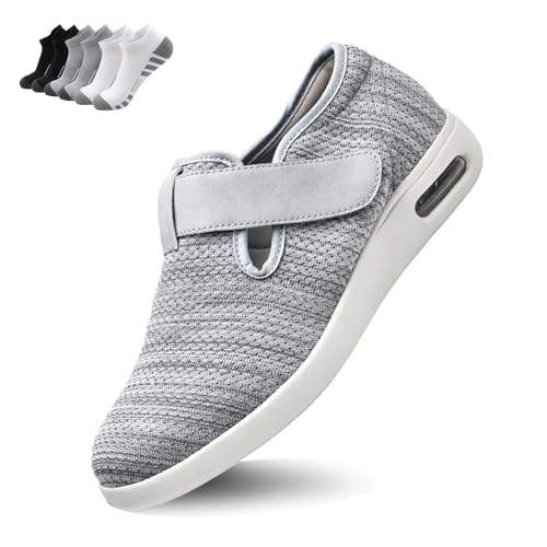 Diabetiker Schuhe, Easy On/Off Wide Walking Schuhe(Dark Gray,37 EU) von LFFTBK